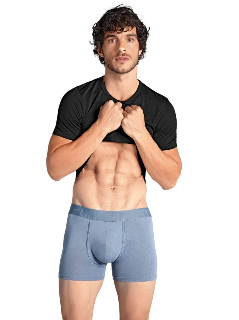 RounderBum Boxer Brief with Bum Reshaping Padding, Light Blue - Image 6