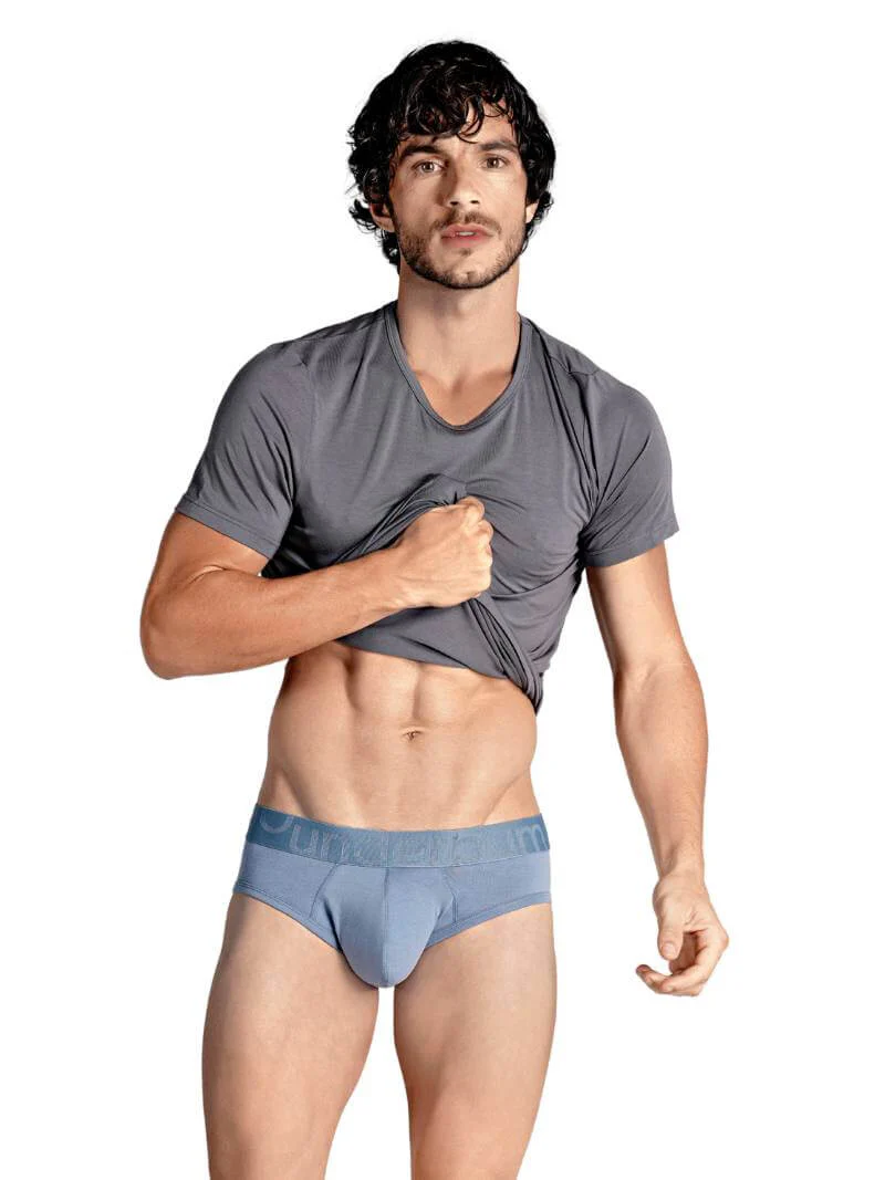 RounderBum Brief with Bum Reshaping Padding, Light Blue - Image 3