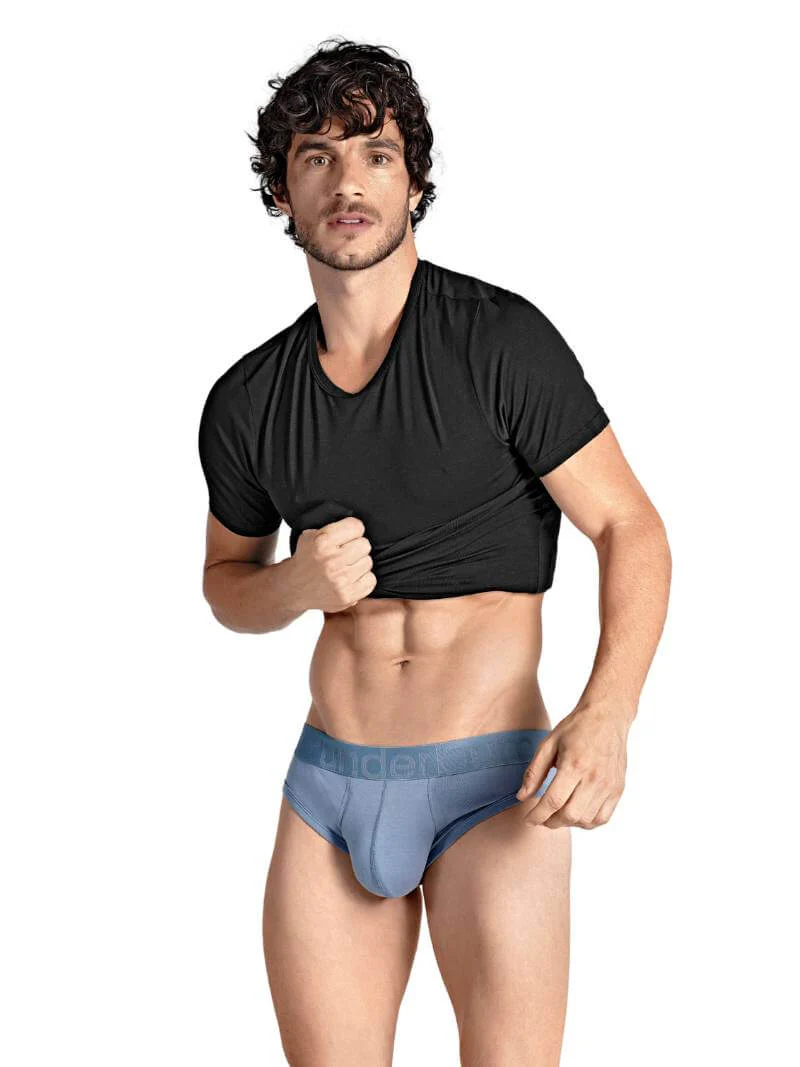 RounderBum Enhancing & Reshaping Brief with Bum & Pouch Padding, Light Blue - Image 3