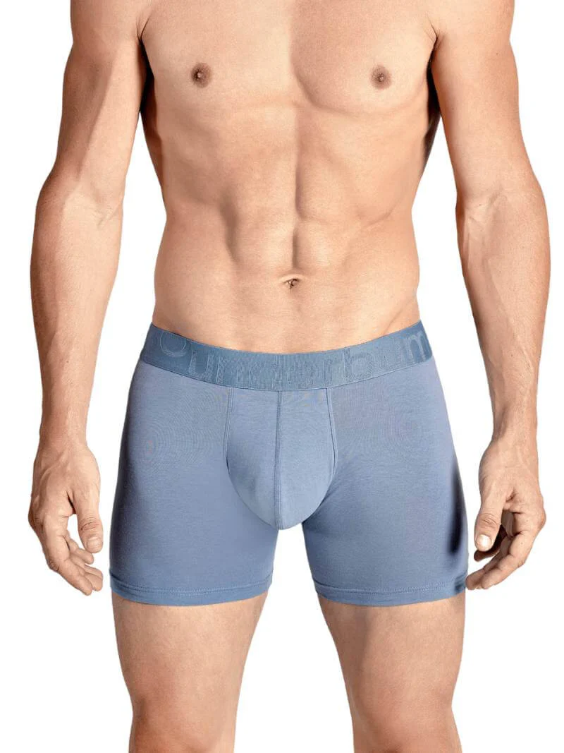 RounderBum Enhancing & Reshaping Boxer Brief with Bum & Pouch Padding, Light Blue