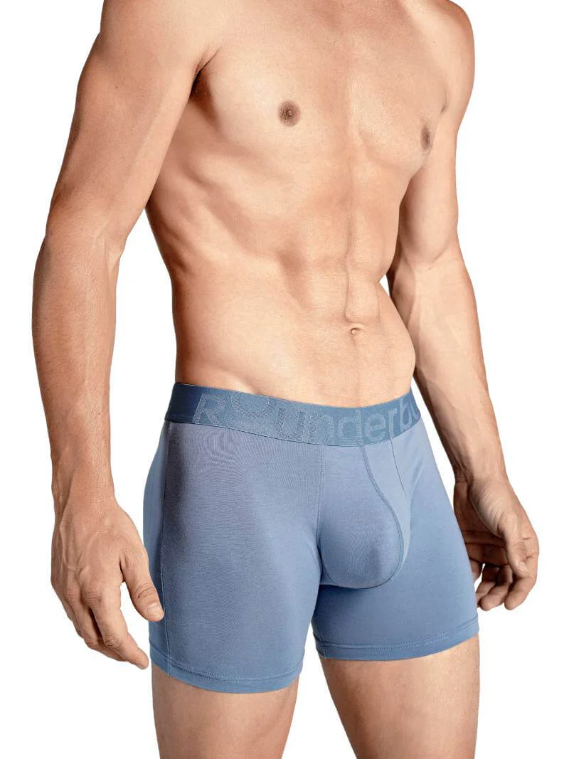 RounderBum Enhancing & Reshaping Boxer Brief with Bum & Pouch Padding, Light Blue - Image 3