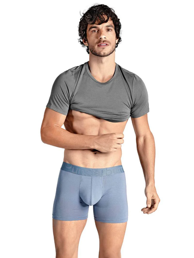RounderBum Enhancing & Reshaping Boxer Brief with Bum & Pouch Padding, Light Blue - Image 7