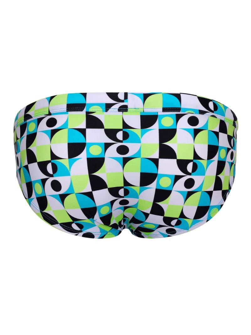 SUKREW Retro Geometric Lime Swimming Brief - Image 3