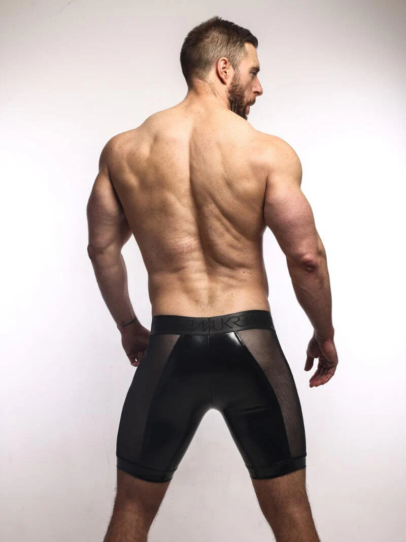 SUKREW Wet Look Boxer Briefs with Large Pouch & Sheer Side Panels - Image 6
