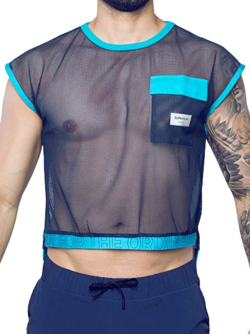 SUPAWEAR Neon Mesh Cropped Tank Top - Image 3