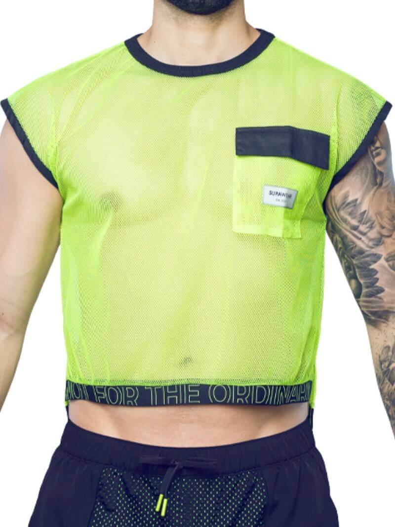 SUPAWEAR Neon Mesh Cropped Tank Top - Image 6