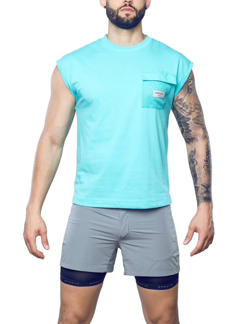 SUPAWEAR Wide-Cut Tank, Turquoise - Image 4