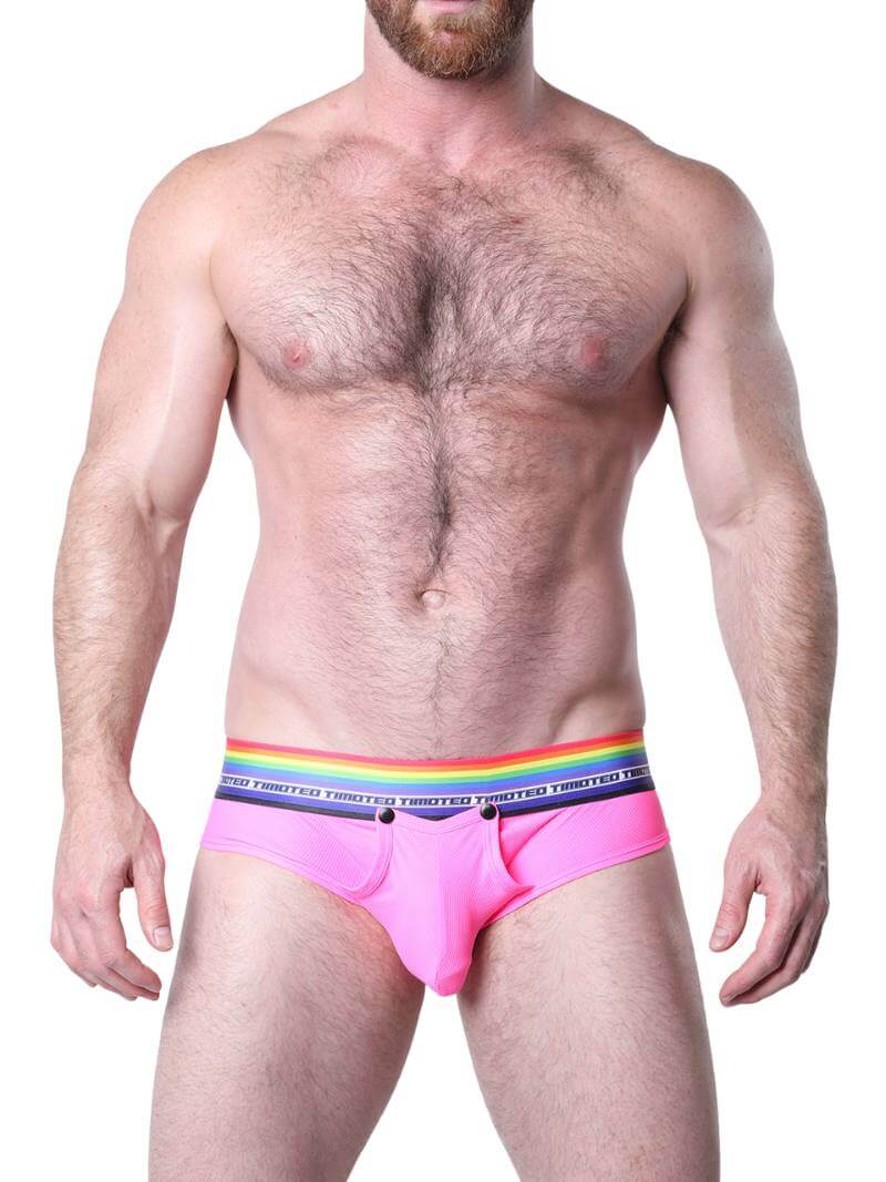 Timoteo Gay Pride Brief with Snap Off Pouch - Image 2