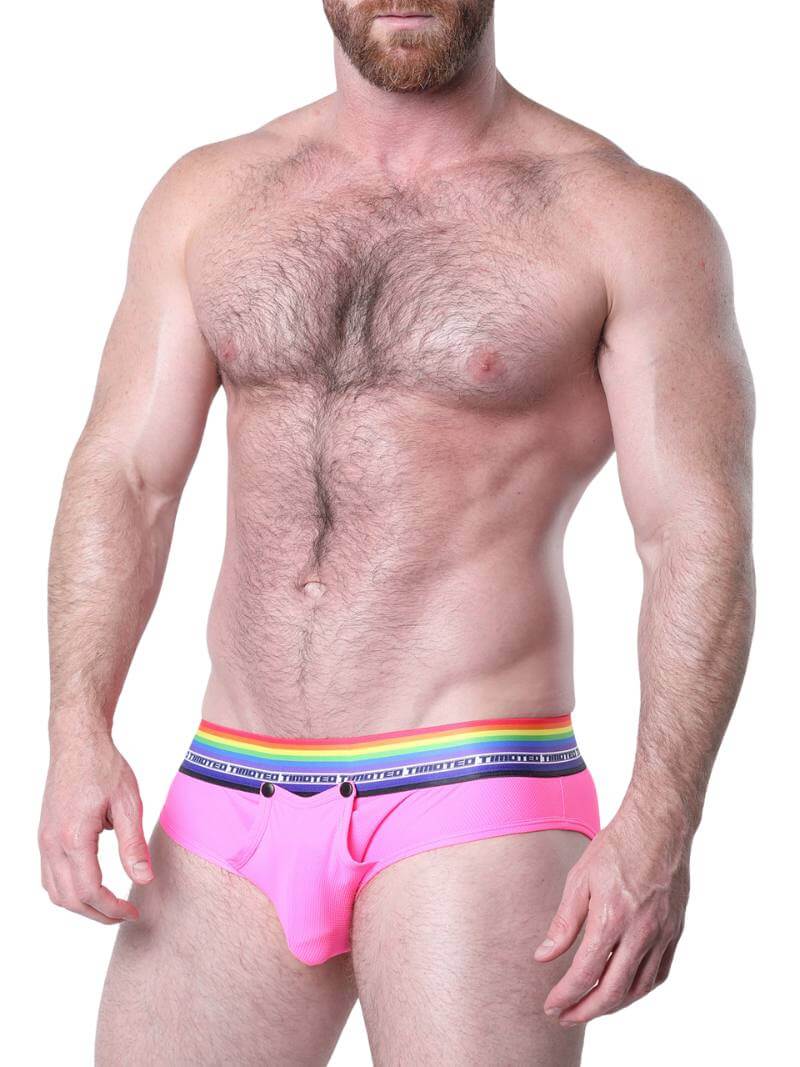 Timoteo Gay Pride Brief with Snap Off Pouch - Image 3