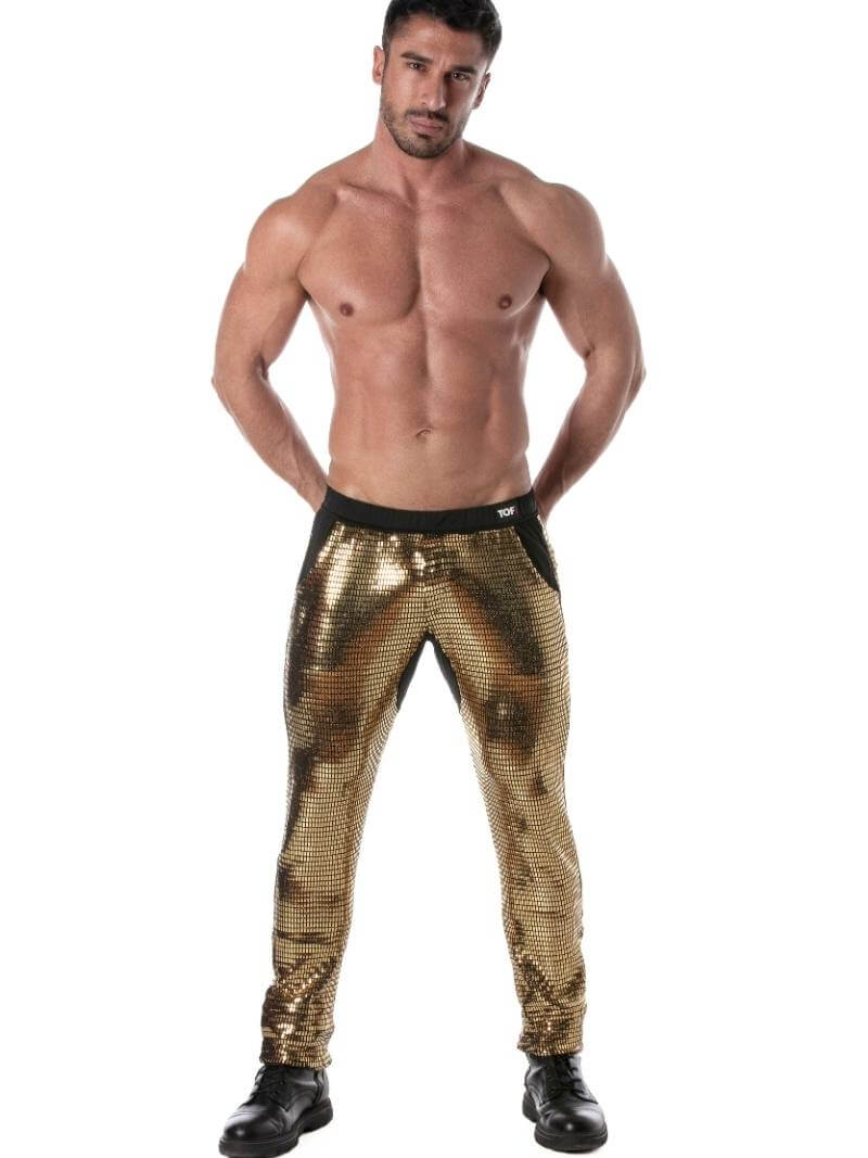 TOF Paris Gold Glitter Pants - Image 4