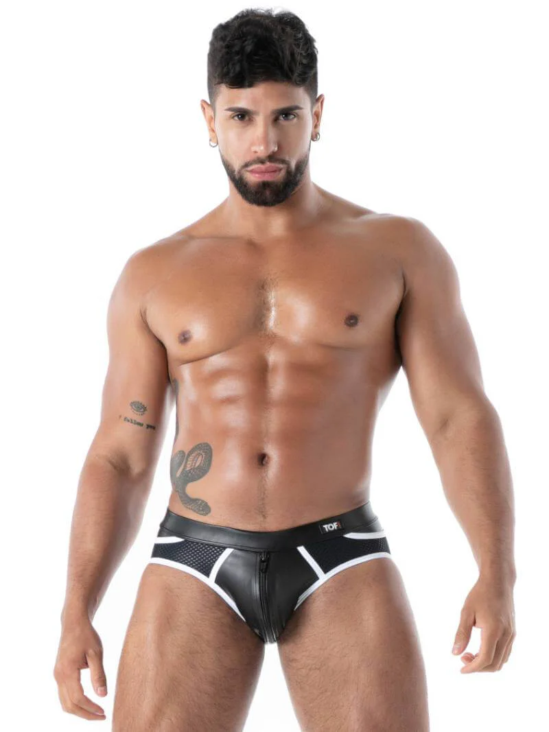 TOF Paris Kinky Backless Zipped Leather Brief - Image 3