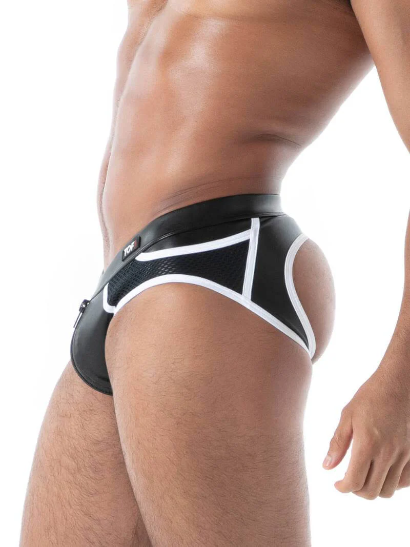 TOF Paris Kinky Backless Zipped Leather Brief - Image 4