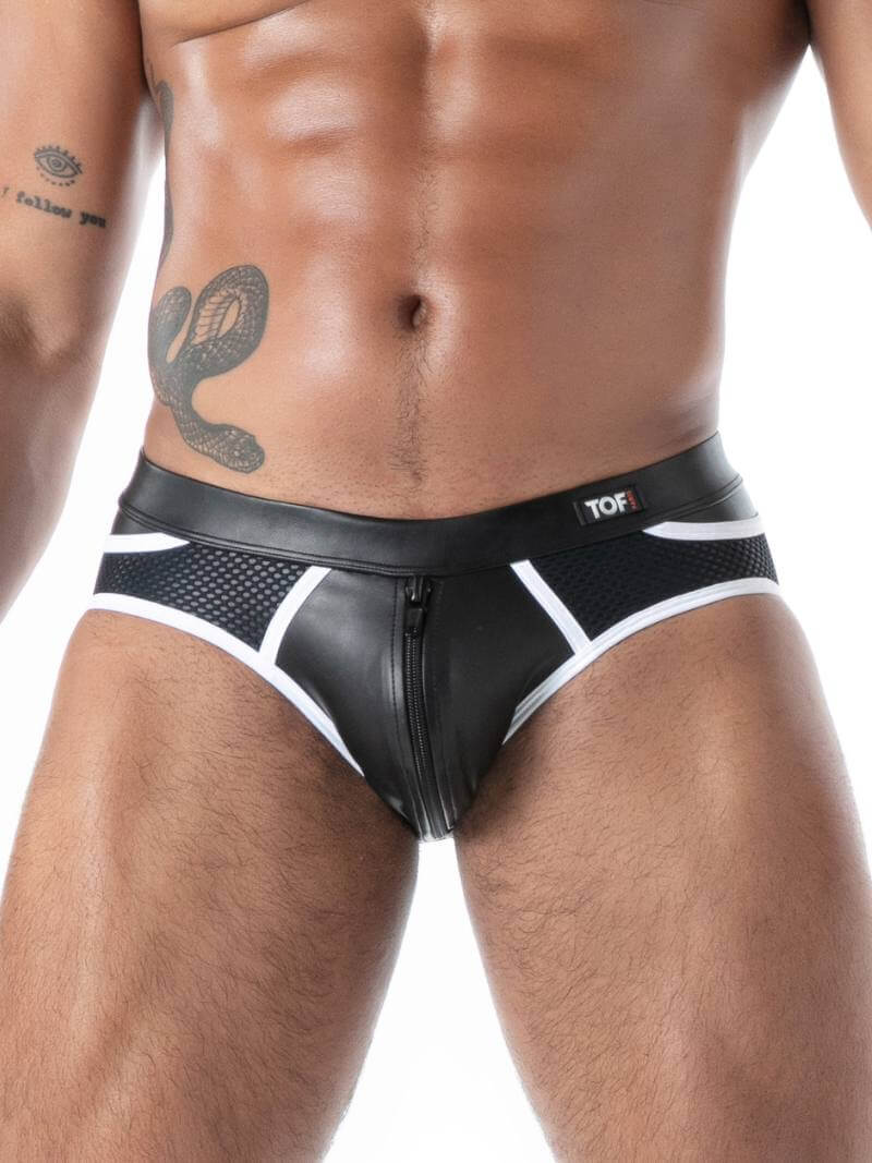 TOF Paris Kinky Backless Zipped Leather Brief - Image 6