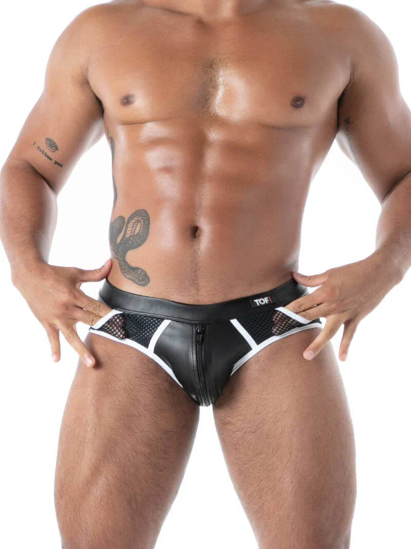 TOF Paris Kinky Backless Zipped Leather Brief - Image 7