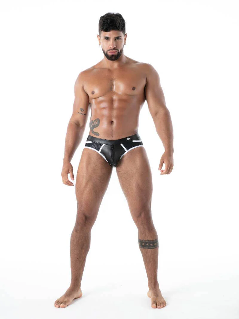 TOF Paris Kinky Backless Zipped Leather Brief - Image 9