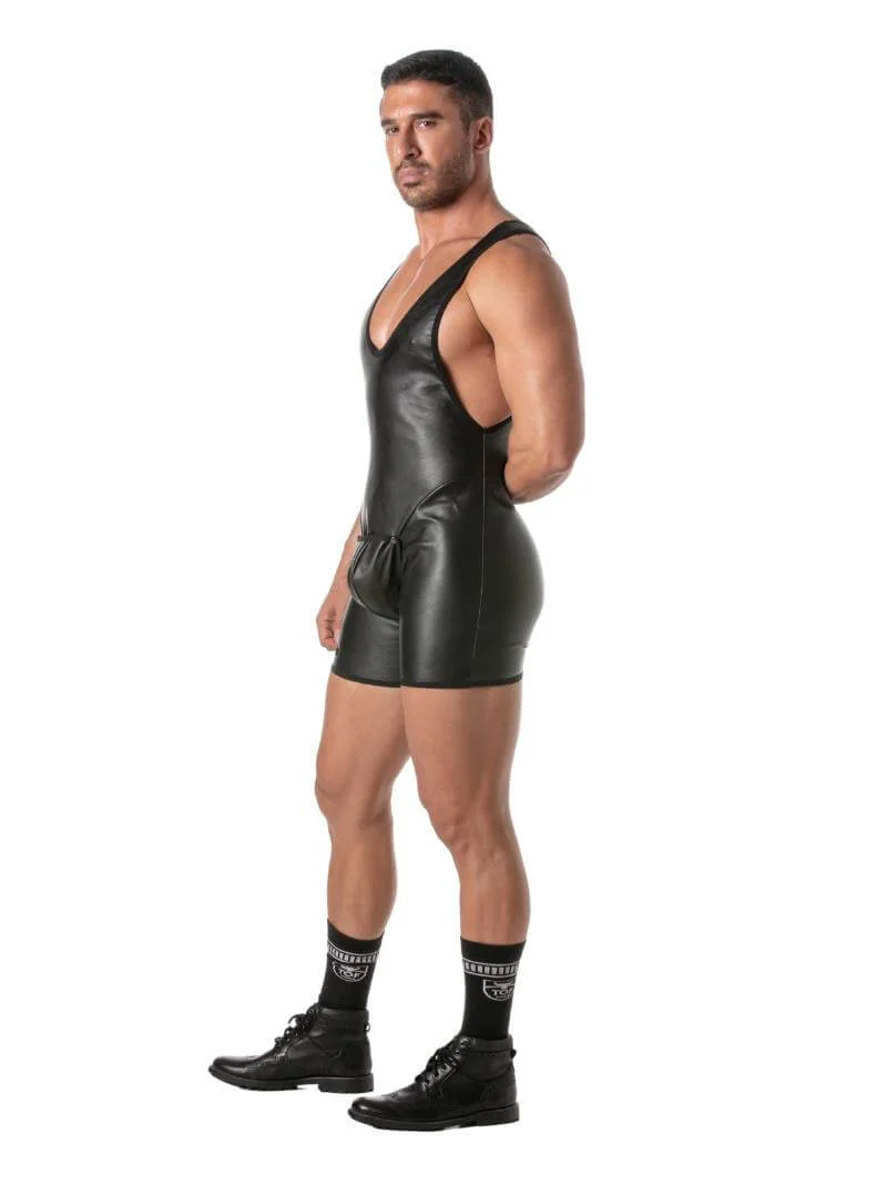 TOF Paris Kinky Leather Look Bodysuit with Removable Pouch - Image 4