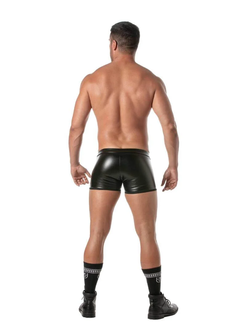 TOF Paris Kinky Leather Look Boxer with Lace-Up Pouch - Image 4