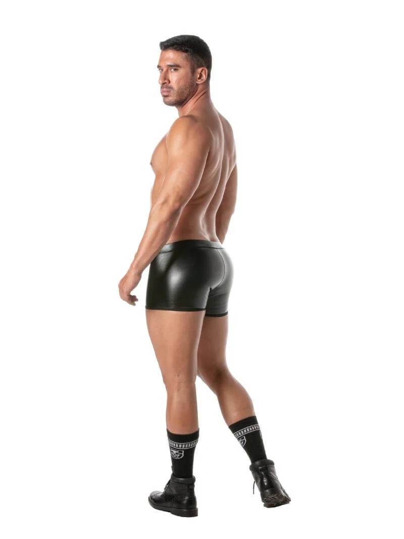 TOF Paris Kinky Leather Look Boxer with Lace-Up Pouch - Image 5