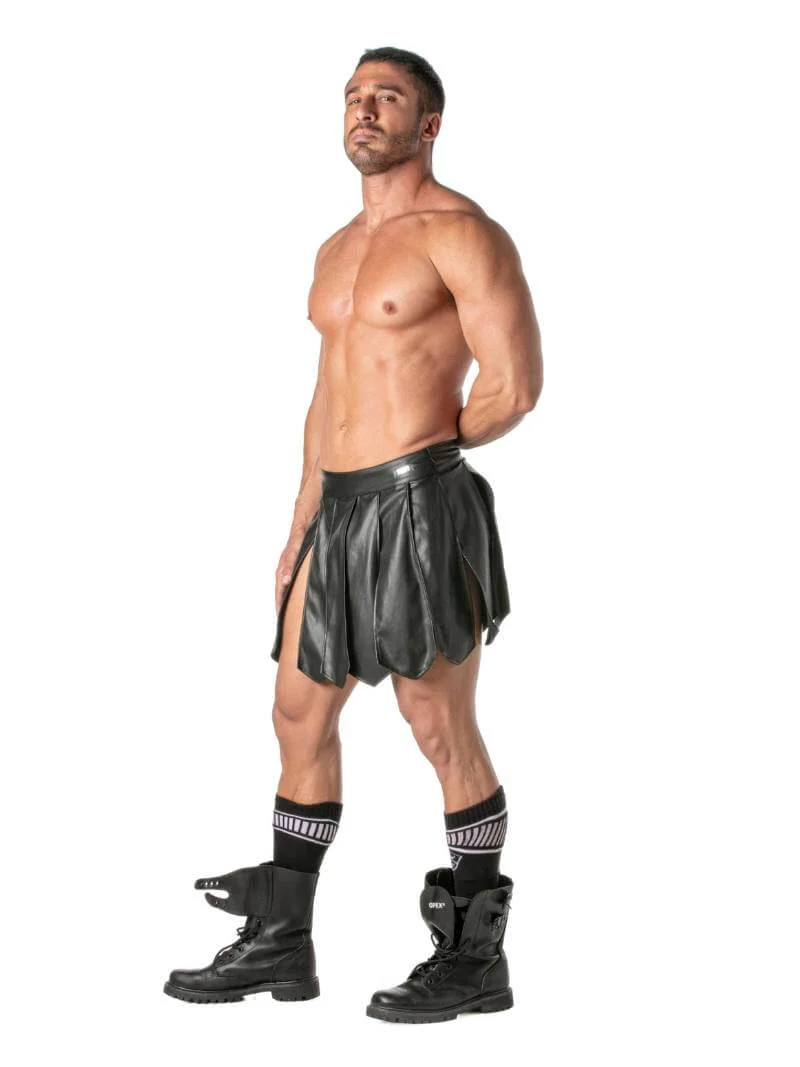 TOF Paris Kinky Leather Look Gladiator Skirt - Image 4