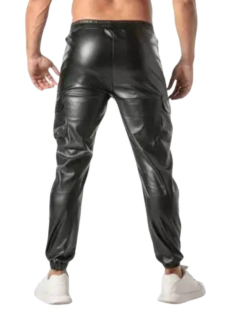 TOF Paris Kinky Leather Look Cargo Sweat Pants - Image 4
