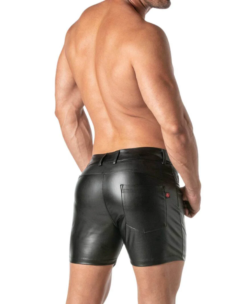 TOF Paris Kinky Leather Look Mid-Thigh Shorts - Image 2