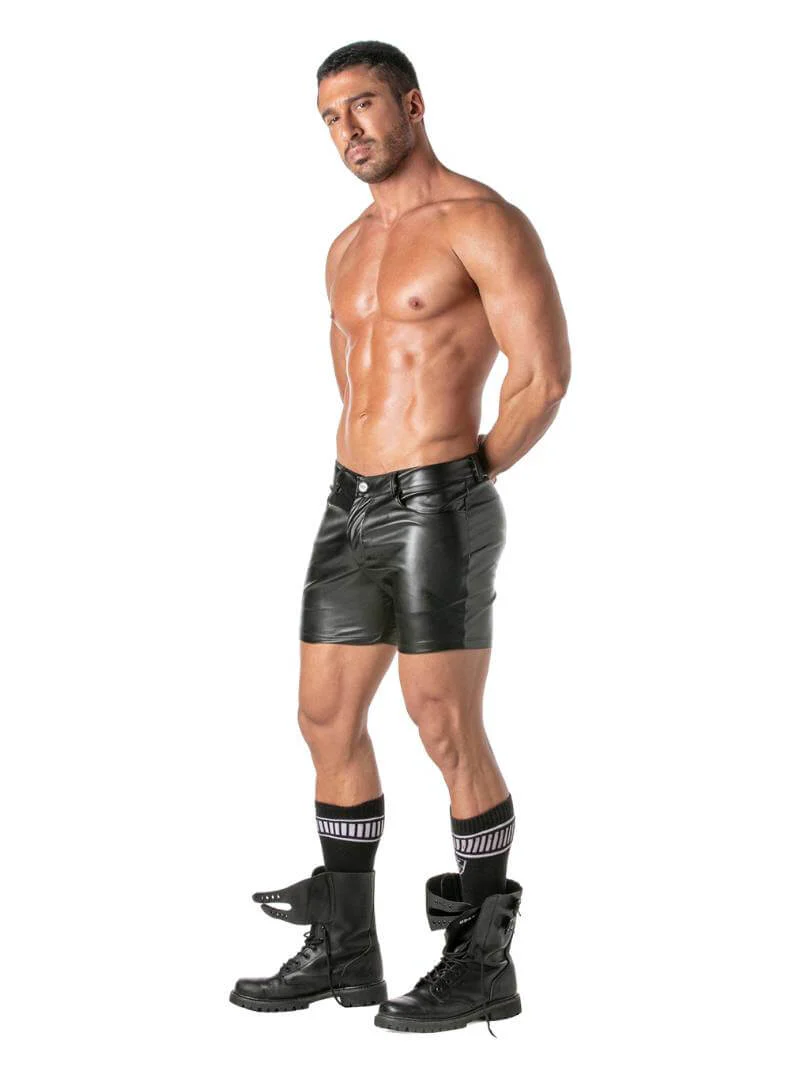 TOF Paris Kinky Leather Look Mid-Thigh Shorts - Image 3