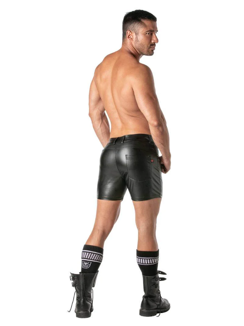 TOF Paris Kinky Leather Look Mid-Thigh Shorts - Image 5