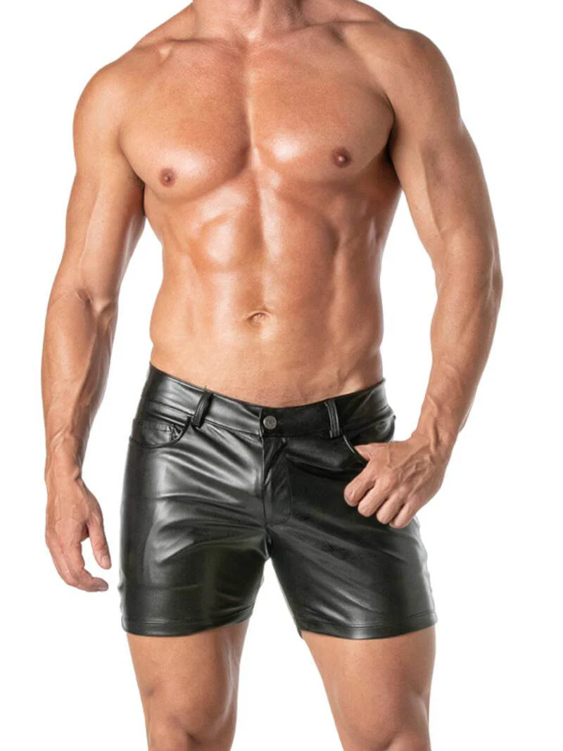 TOF Paris Kinky Leather Look Mid-Thigh Shorts - Image 6