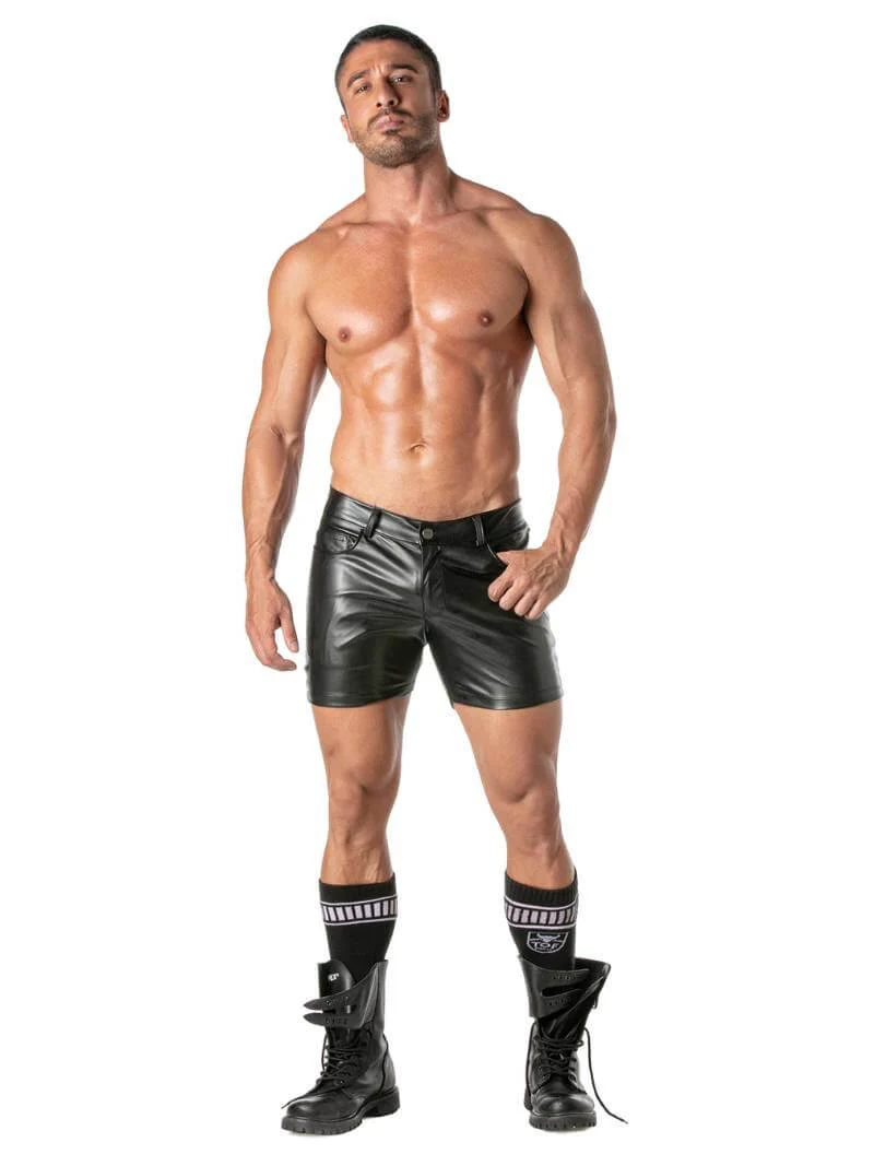 TOF Paris Kinky Leather Look Mid-Thigh Shorts - Image 7