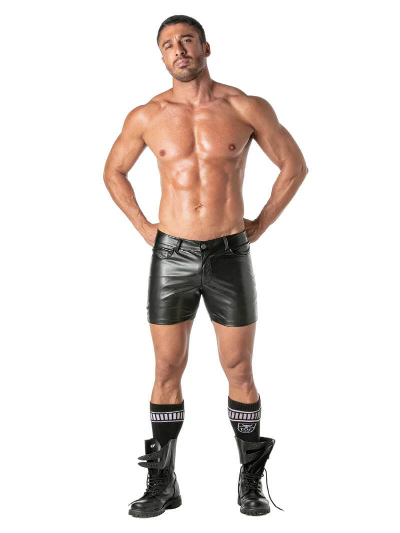TOF Paris Kinky Leather Look Mid-Thigh Shorts - Image 8