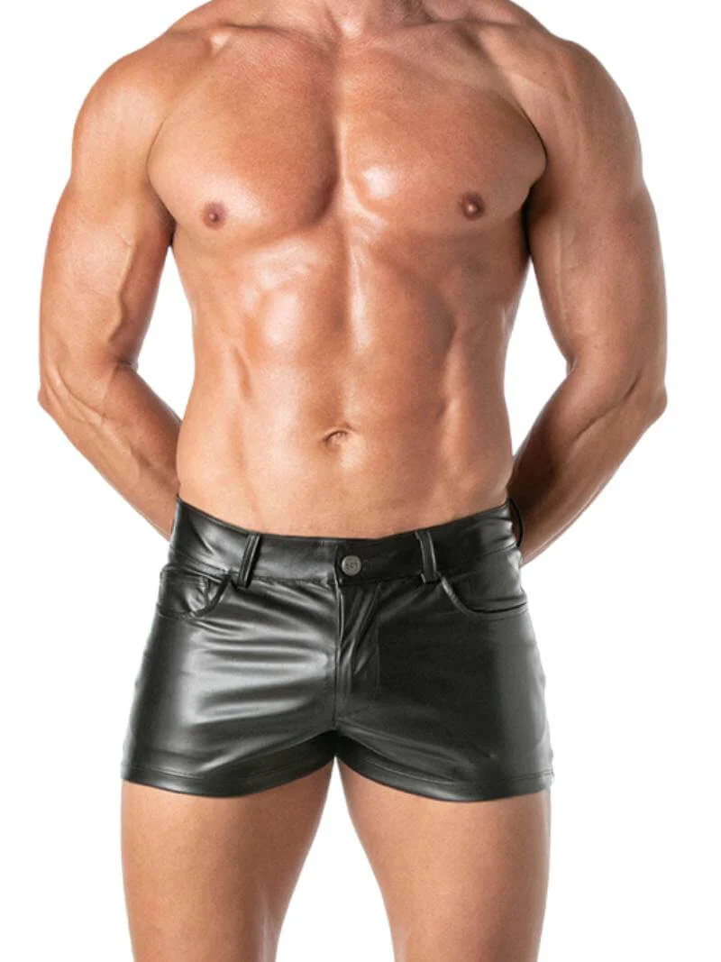 TOF Paris Kinky Leather Look Mini Short - Image 3