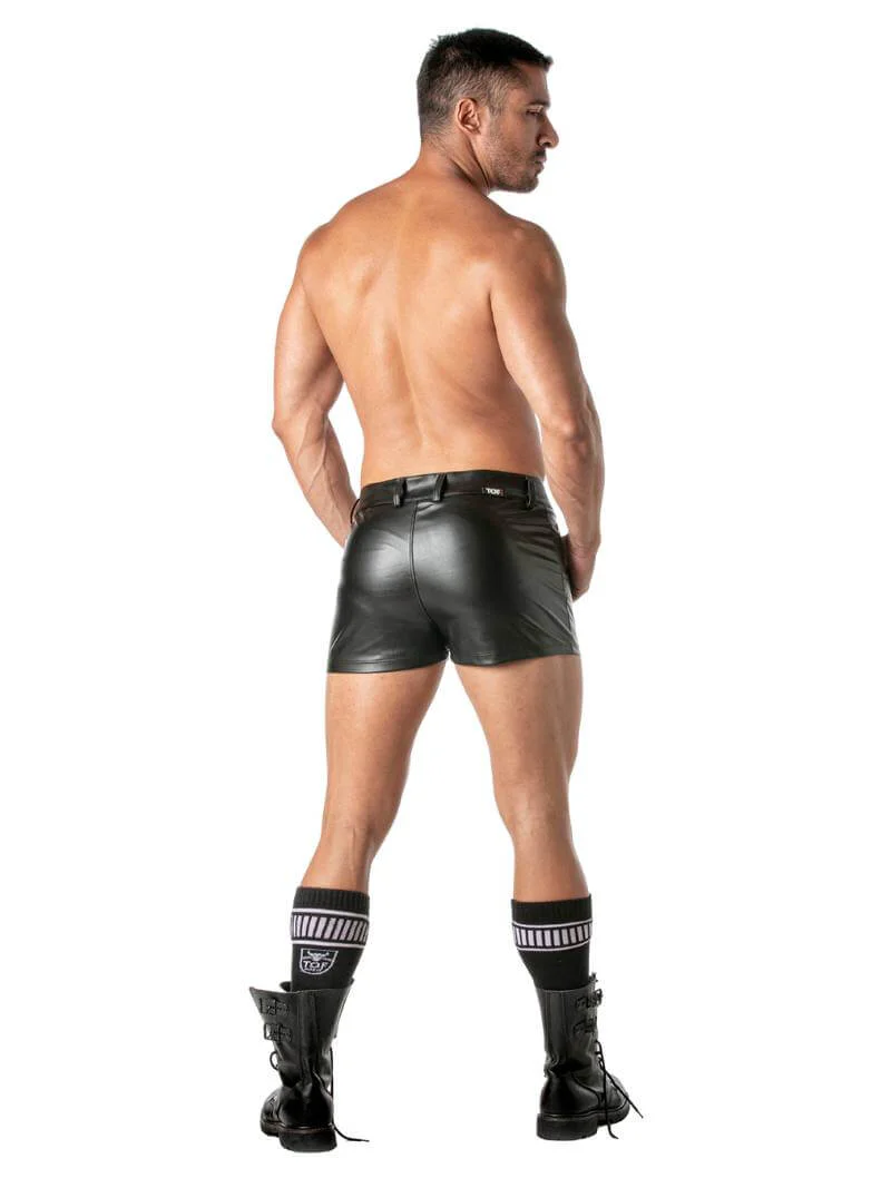 TOF Paris Kinky Leather Look Mini Short - Image 7
