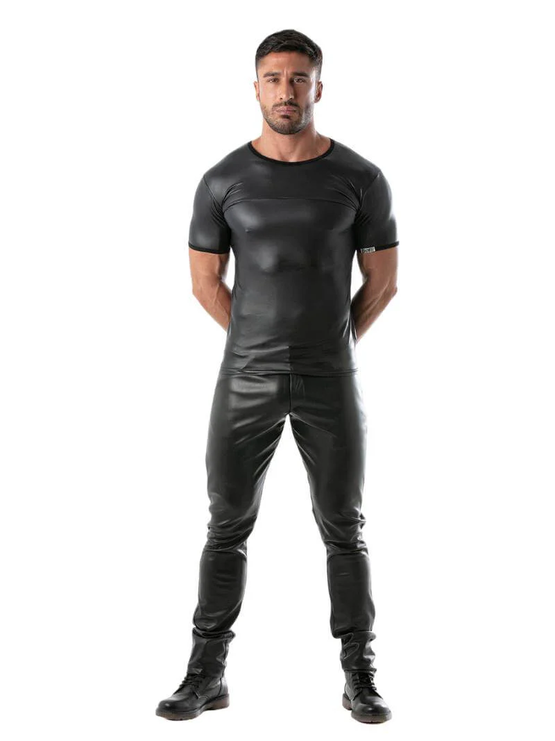 TOF Paris Kinky Leather Look T-Shirt - Image 5