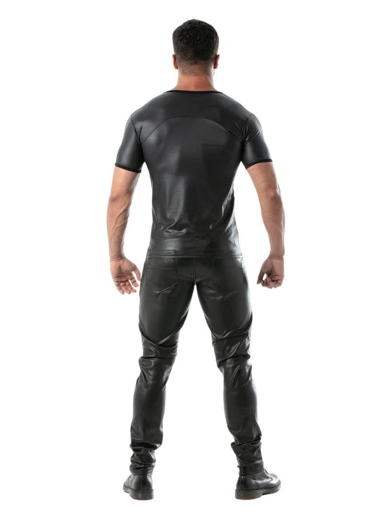 TOF Paris Kinky Leather Look T-Shirt - Image 7