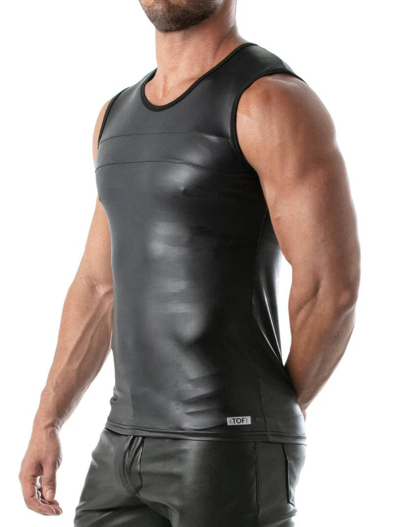 TOF Paris Kinky Tank Top: Leather-Look - Image 4