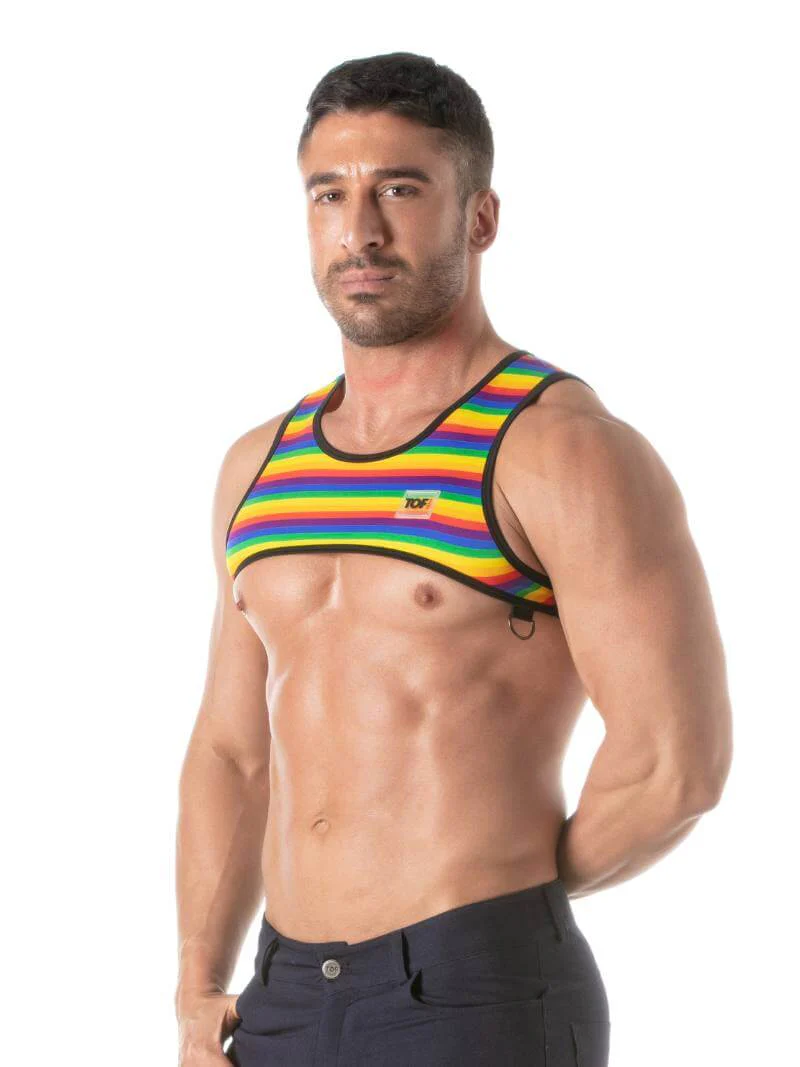 TOF Paris Rainbow Striped Cropped Top - Image 3